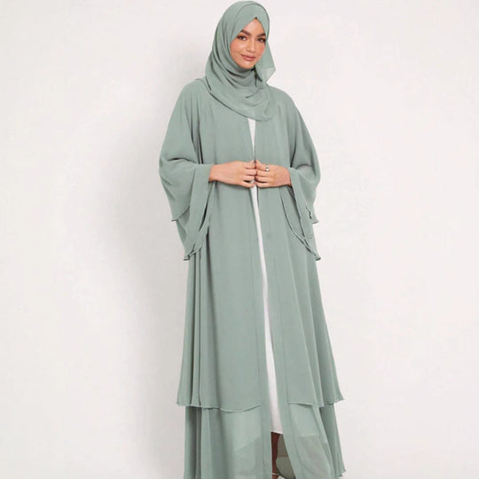 Damen Elegante und fließende lange Kaftan mit offenen Ärmeln