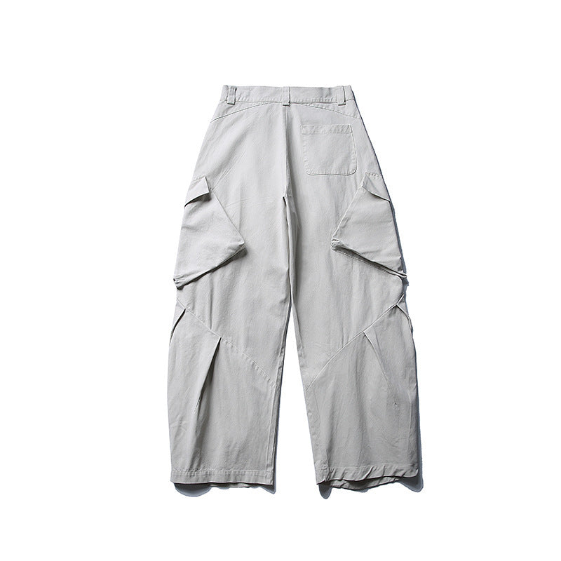 Herren weite Cargo-Hose mit asymmetrischen Klappentaschen und verkürztem Bein Shop Nory