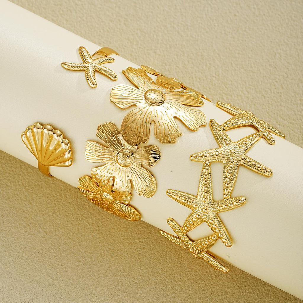 Damen Schmuckarmband-Set mit maritimen Stern- und Blütenmotiven Shop Nory