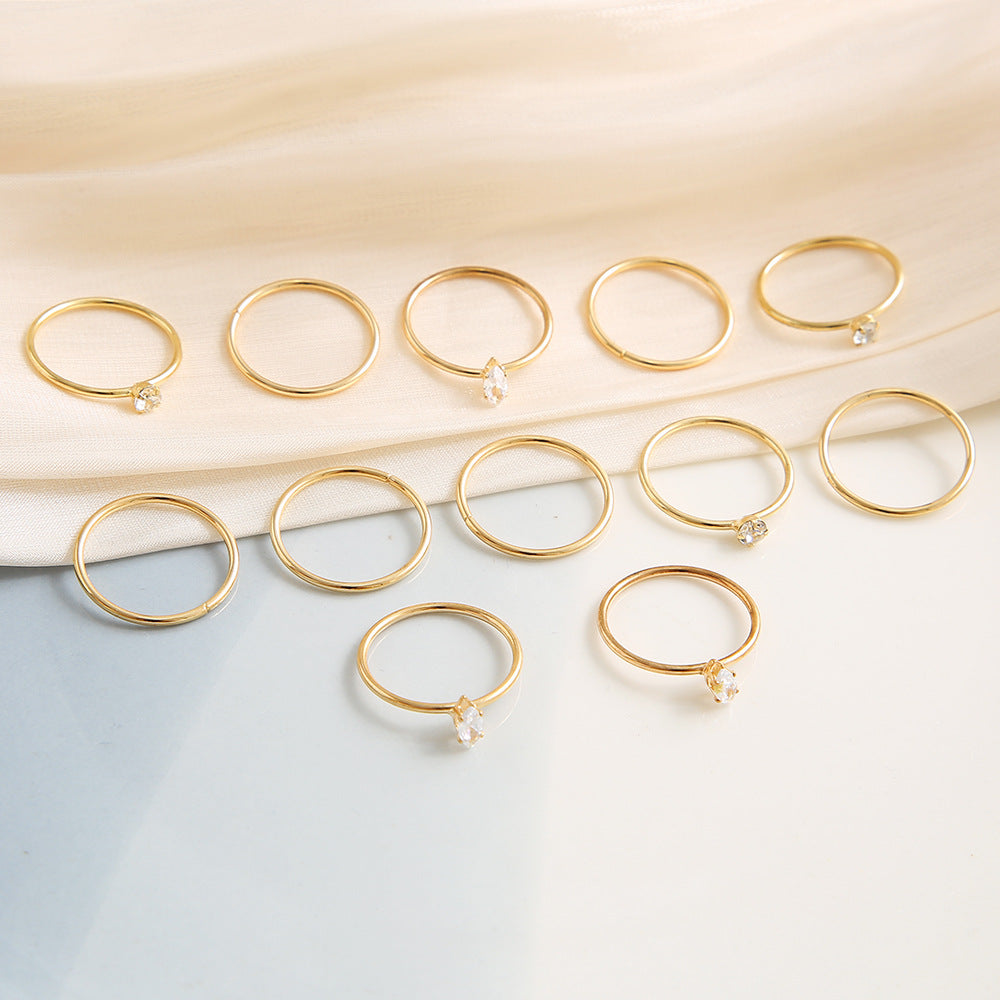 Damen Ring-Set mit funkelnden Zirkonia-Steinen und elegantem Design Shop Nory