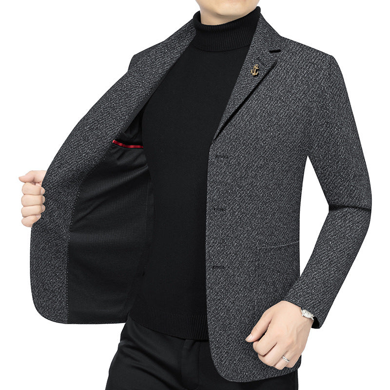 Herren Modernes Einreihiges City-Blazer mit aufgesetzten Taschen und leichter Halbfütterung Shop Nory