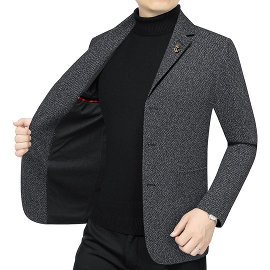 Herren Modernes Einreihiges City-Blazer mit aufgesetzten Taschen und leichter Halbfütterung Shop Nory