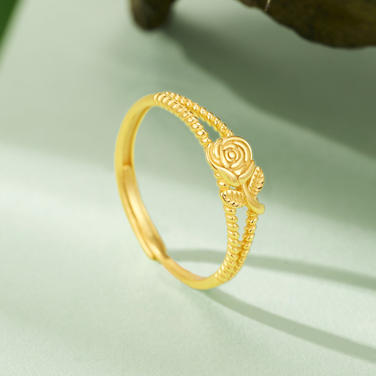 Damen filigraner Ring mit floralem Rosen-Design Shop Nory