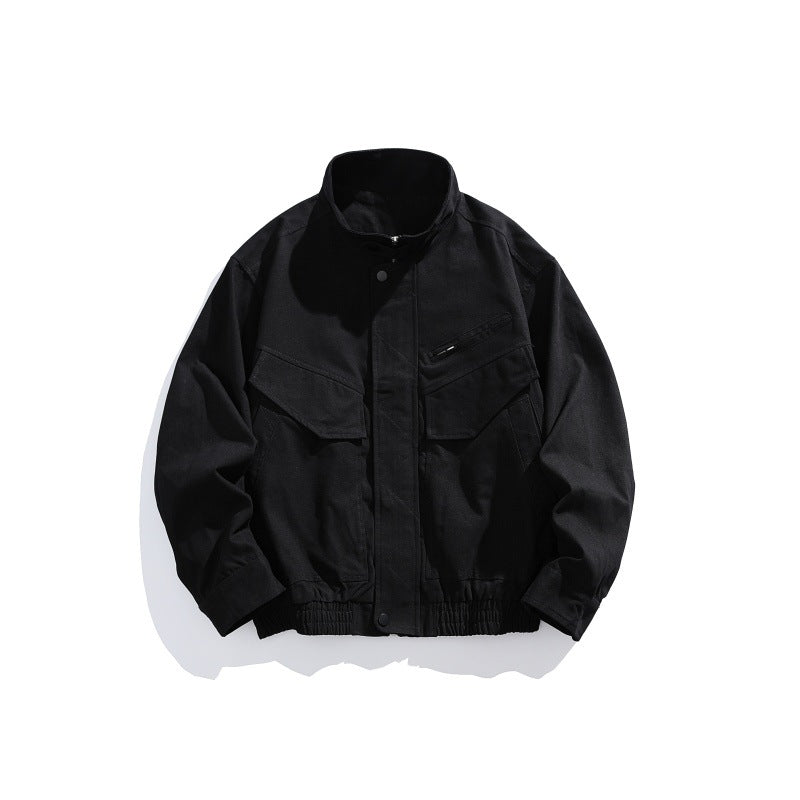 Herren Oversized Canvas-Fieldblouson mit Utility‑Taschen und Stehkragen Shop Nory