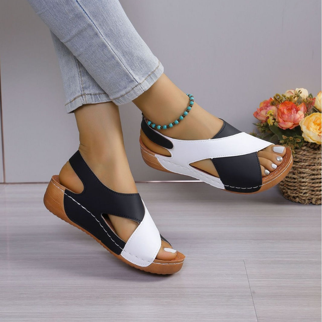 Damen modische Sandalen mit verstellbarem Riemen und anatomischem Fußbett Shopnory