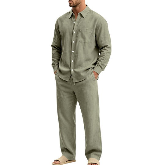 Herren legeres Leinen-Hemd mit weiter Lounge-Hose Shop Nory