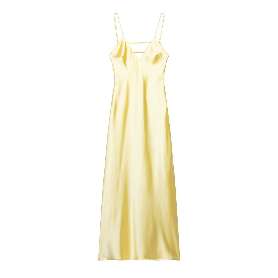 Damen Sommerliches Spaghettiträgerkleid mit schmeichelndem Schnitt und fließendem Stoff