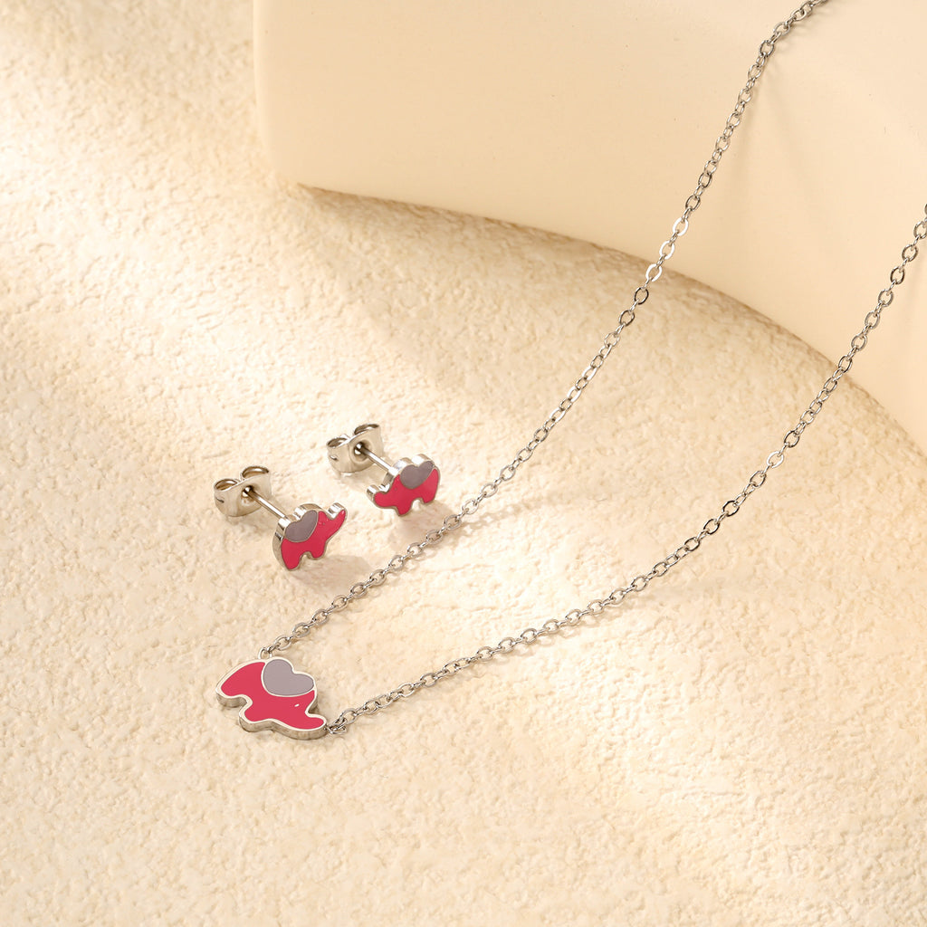 Damen Schmuckset mit niedlichem Elefanten-Anhänger und passenden Ohrringen Shop Nory
