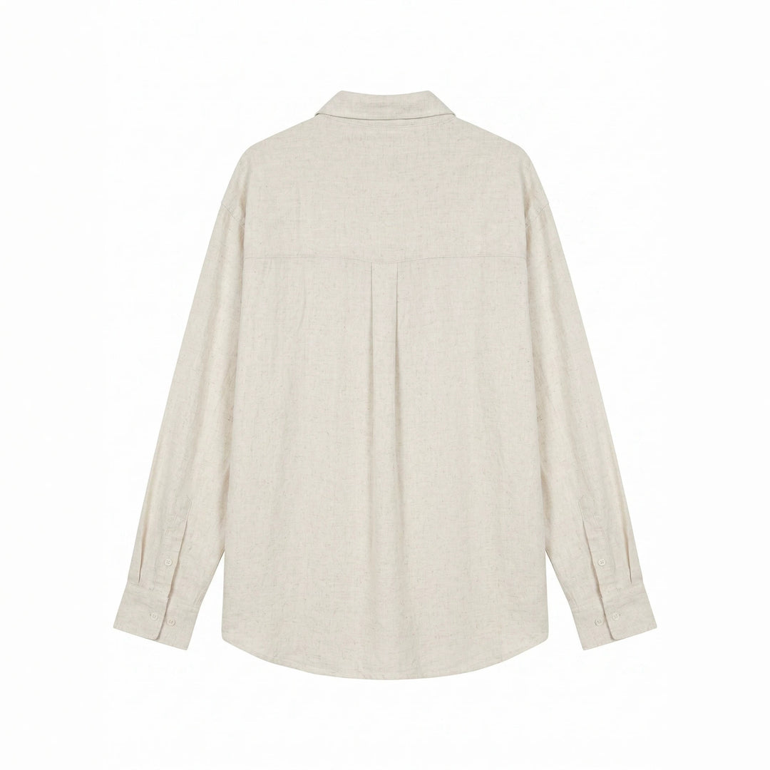 Unisex Leichtes Oversize‑Hemd in Leinenoptik mit Kentkragen und Ärmelsteg Shop Nory