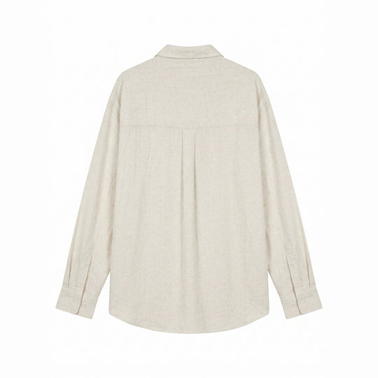 Unisex Leichtes Oversize‑Hemd in Leinenoptik mit Kentkragen und Ärmelsteg Shop Nory