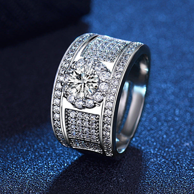 Damenring mit elegantem, glitzerndem Zirkonia-Besatz Shop Nory