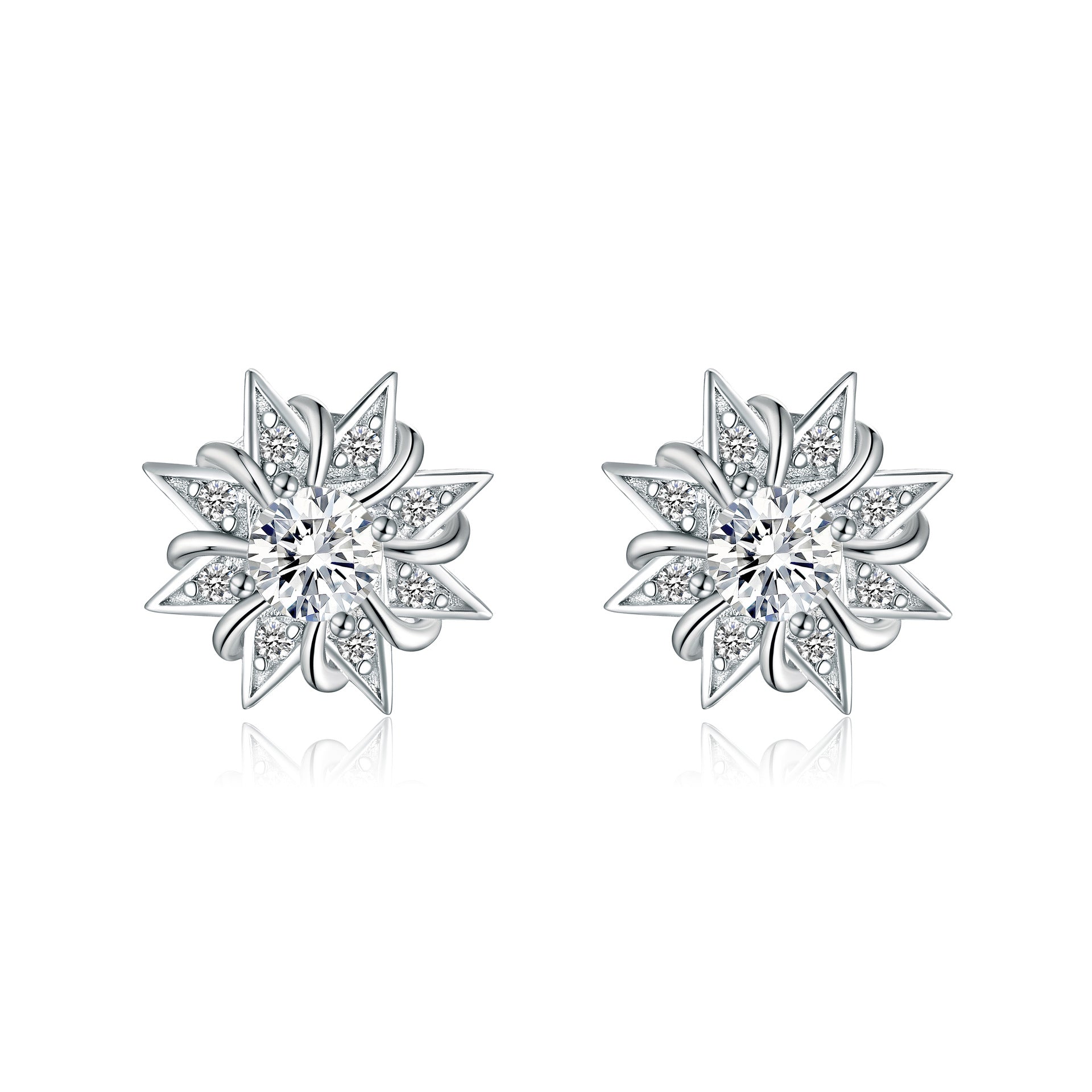Damenohrringe im floralen Sternen-Design mit funkelnden Zirkonia Shop Nory