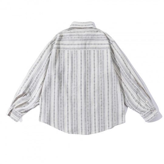 Herren Oversize-Hemd im Boxy-Schnitt mit strukturiertem Streifenmuster und abgerundetem Saum Shop Nory