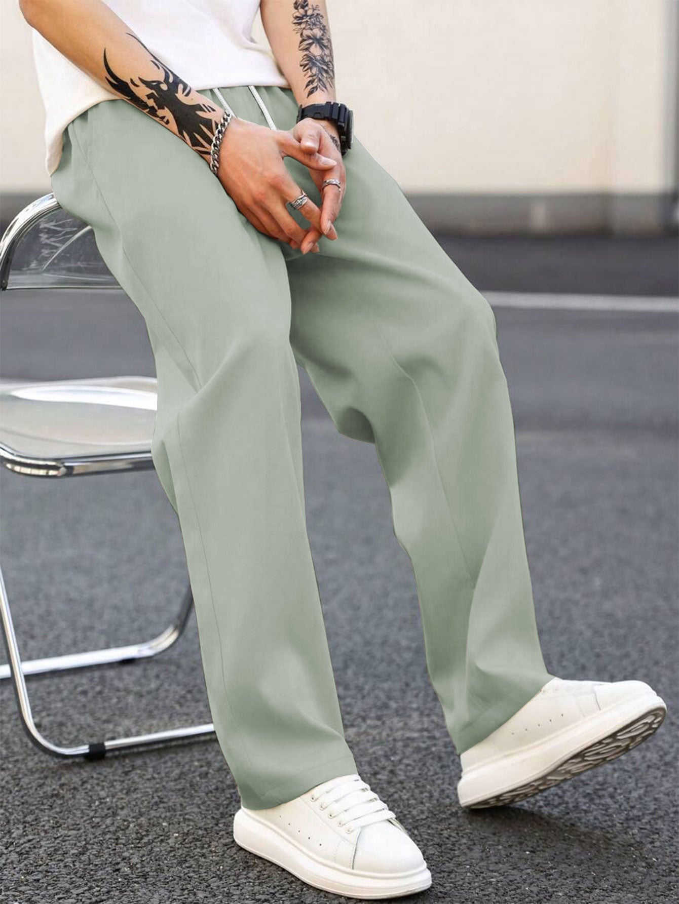 Herren modische Freizeithose mit weiter Passform und elastischem Bund ShopNory