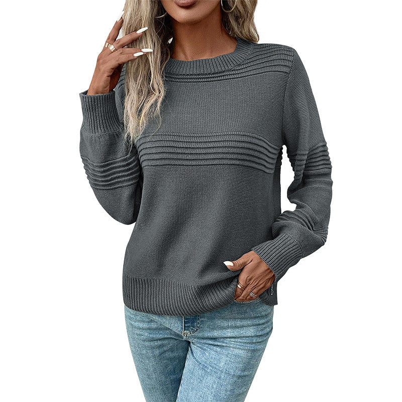 Damen Feinstrick‑Pullover mit horizontaler Rippenpasse und gerippten Bündchen Shop Nory