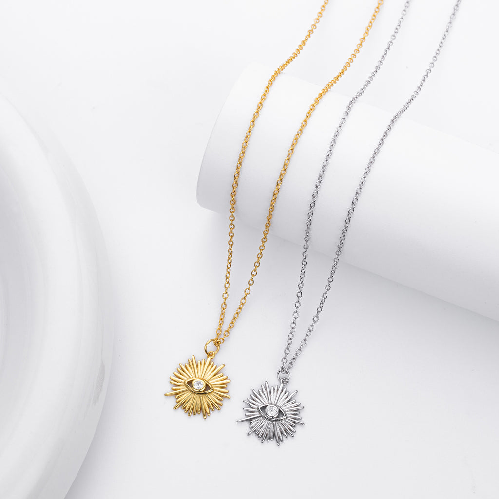 Damen Halskette mit filigranem Augenmotiv aus hochwertigem 925 Sterling Silber Shop Nory