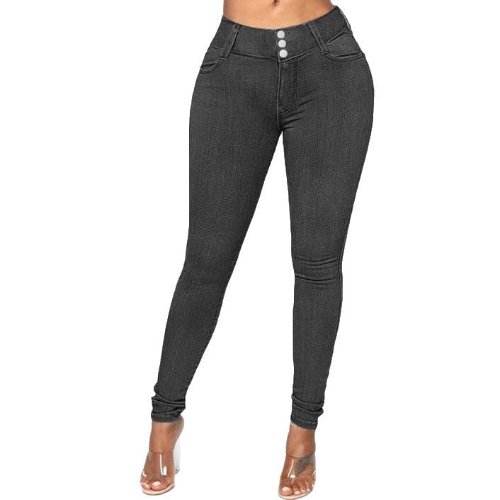 Damen Taillenbetonte High‑Waist Sculpting‑Skinny‑Jeans mit Doppelknopfbund Shop Nory