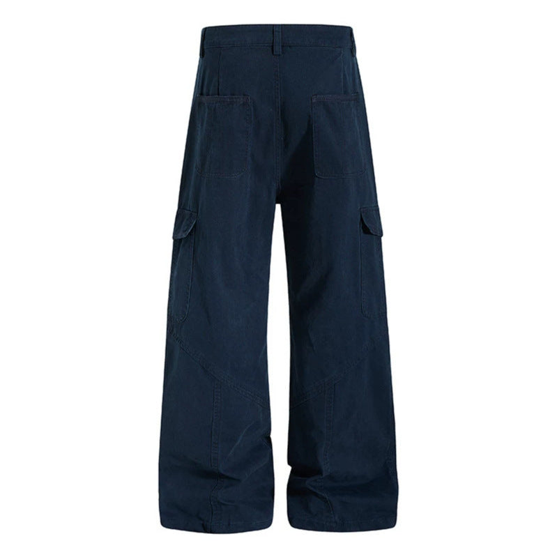 Damen Weite Cargo-Hose aus Baumwoll-Mix mit hohem Bund und Multifunktionstaschen Shop Nory