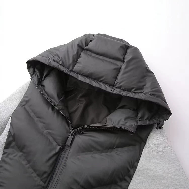 Damen Kapuzen-Hybridjacke mit gesteppter Front und Sweat-Ärmeln Shop Nory