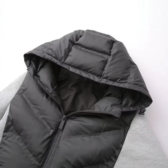 Damen Kapuzen-Hybridjacke mit gesteppter Front und Sweat-Ärmeln Shop Nory