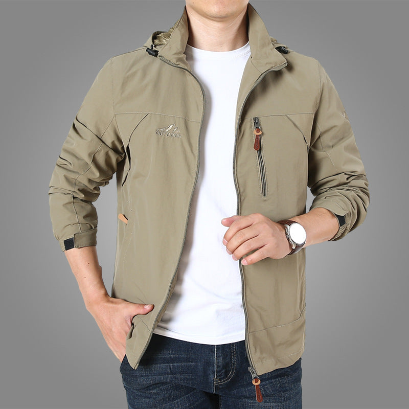 Herren leichte atmungsaktive Softshell-Trekkingjacke mit Kapuze und Mesh-Futter Shop Nory