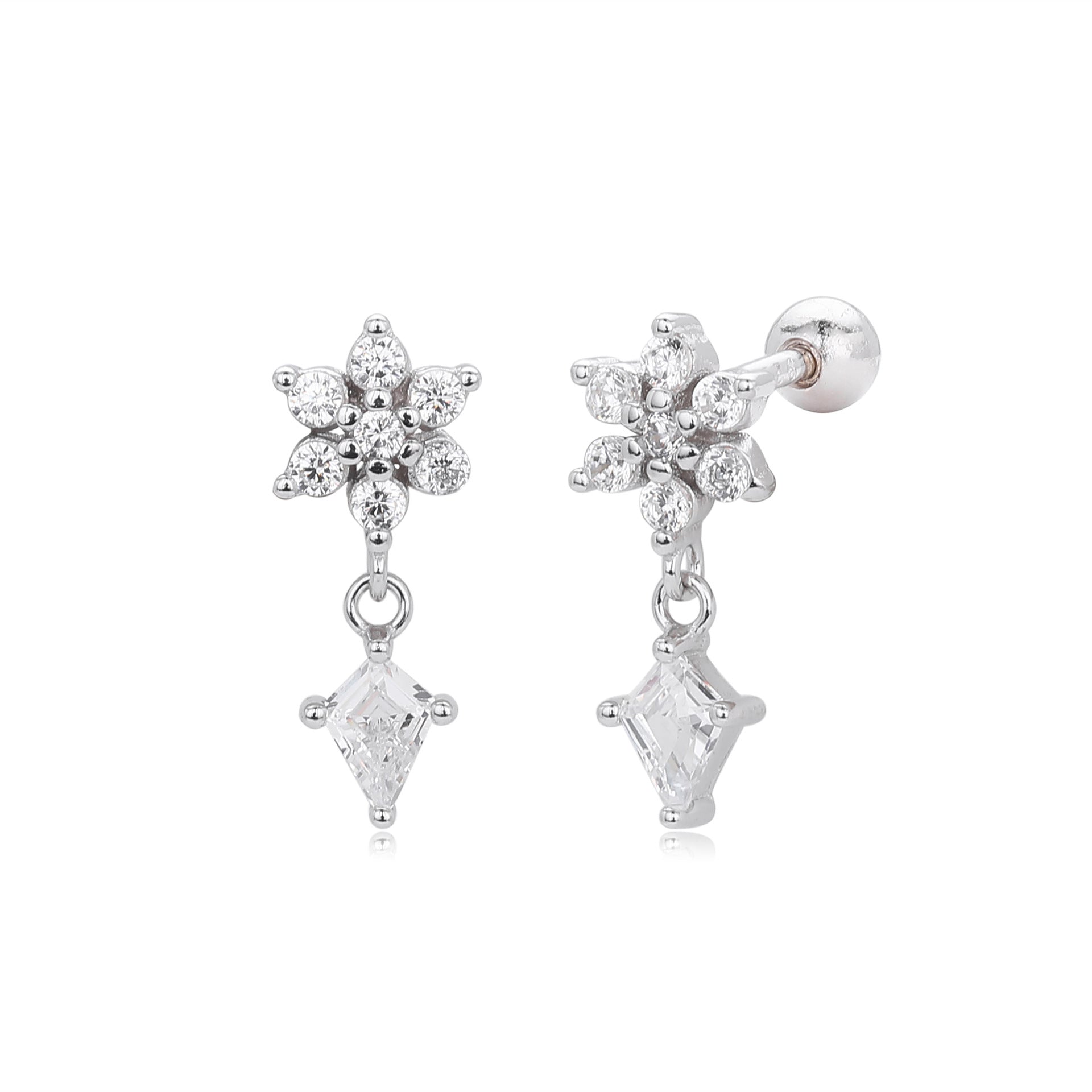 Damen Ohrhänger mit funkelnden Zirkon-Anhängern aus 925 Sterling Silber Shop Nory