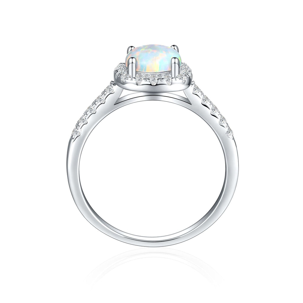 Damen Ring mit funkelndem pinkem Hauptstein und eleganten Zirkonia-Details Shop Nory