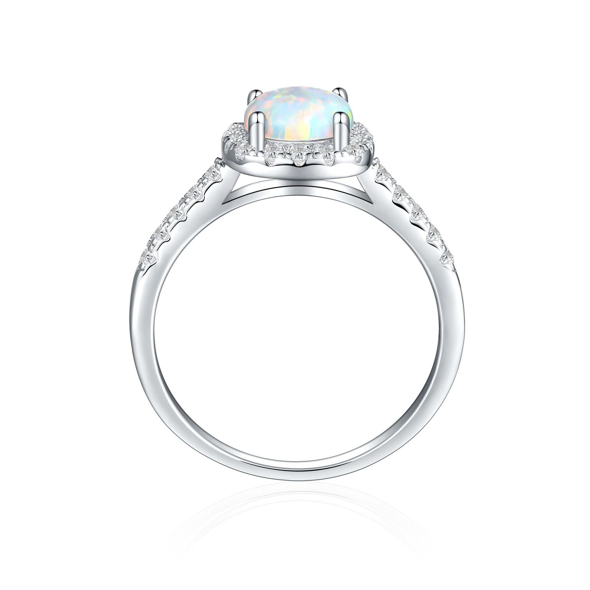 Damen Ring mit funkelndem pinkem Hauptstein und eleganten Zirkonia-Details Shop Nory