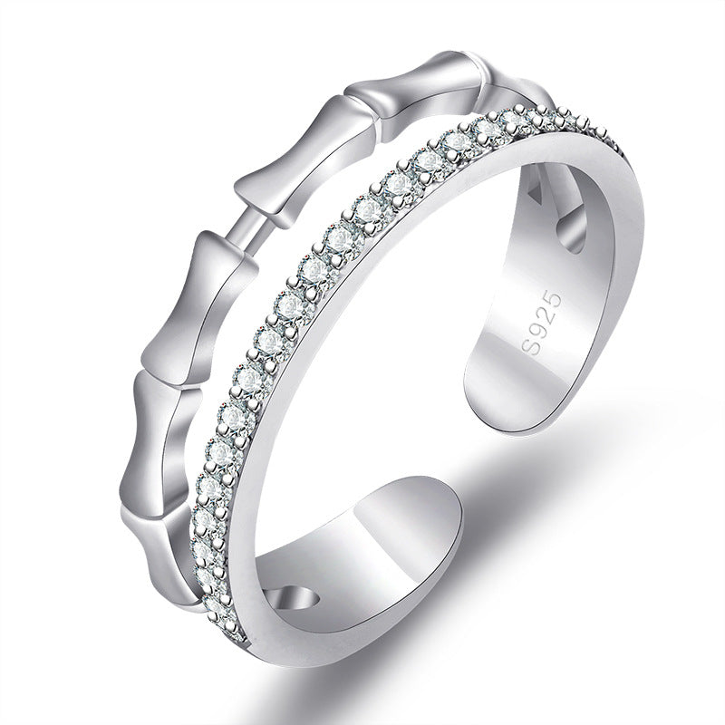 Damen Offener Ring mit elegantem Zirkonia-Besatz Shop Nory