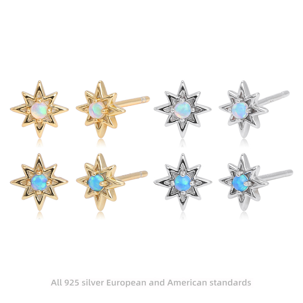Damen Ohrstecker im kreativem Sonnenstern-Design aus hochwertigem 925 Sterling Silber Shop Nory