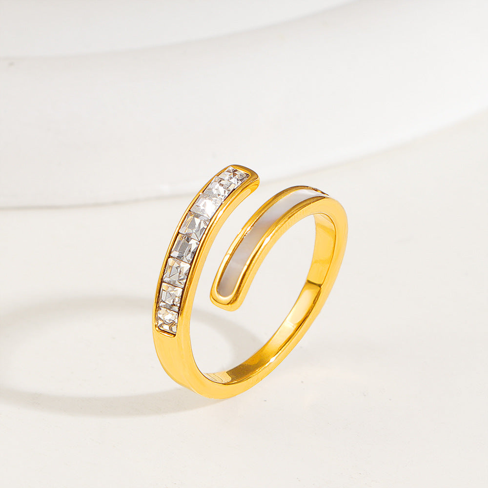 Damen Offene Kristall-Akzent Ringe Shop Nory