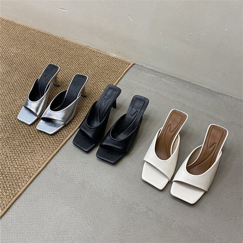 Damen elegante Mules mit geschwungenem Design