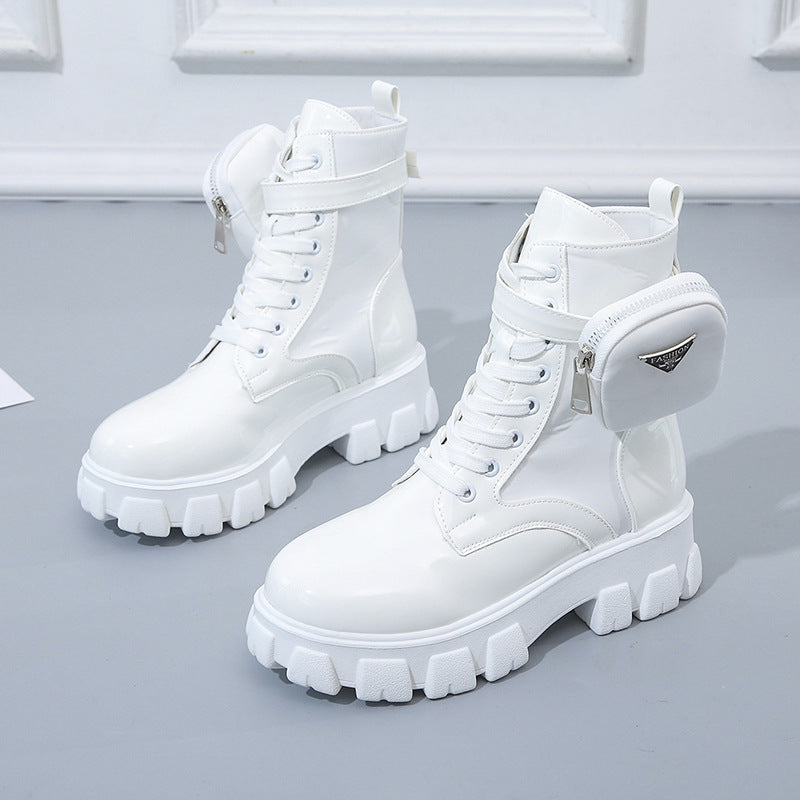 Damen High-Top Stiefel mit robustem Sohlendesign und praktischem Reißverschluss