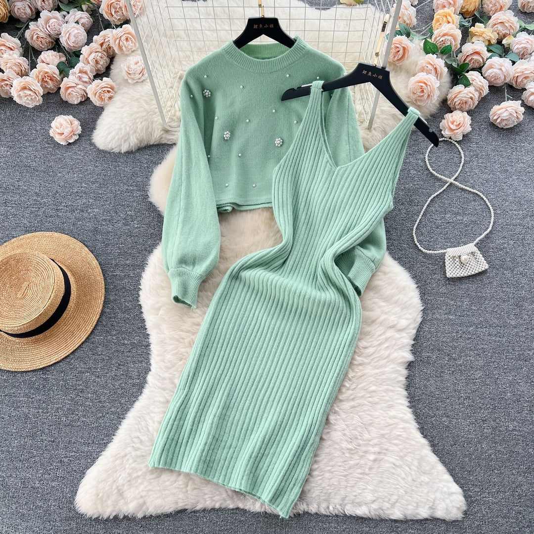 Damen Strickkleid mit elegantem V-Ausschnitt Shop Nory