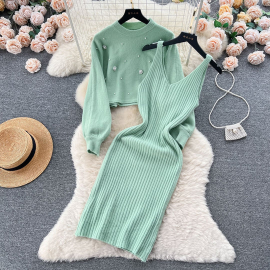 Damen Strickkleid mit elegantem V-Ausschnitt Shop Nory