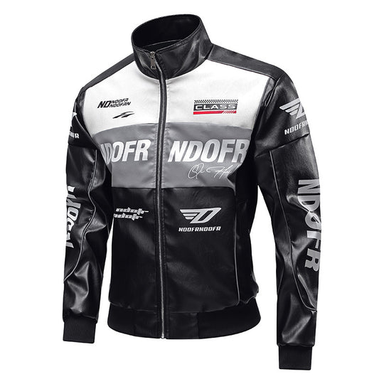 Herren Kunstleder Bikerjacke mit sportlichem Design Shop Nory