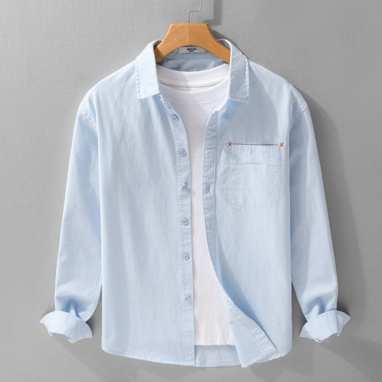 Herren Leichtes Baumwoll-Layering-Overshirt mit tonaler Brusttasche und Soft‑Touch‑Finish Shop Nory