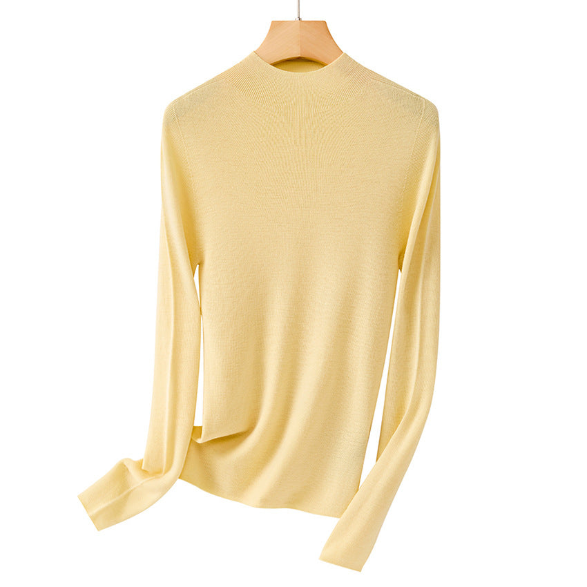 Damen Feinstrick-Longsleeve mit kurzem Stehkragen und schlanker Silhouette Shop Nory