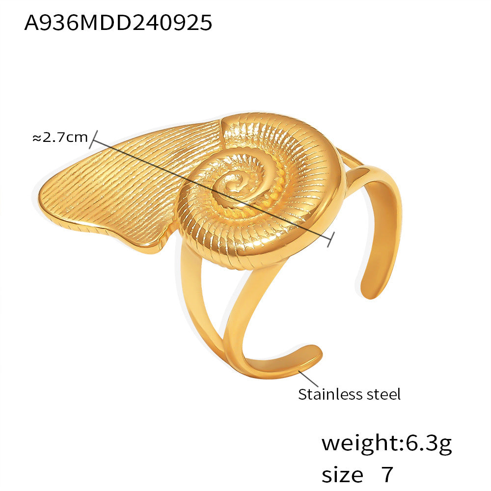 Damen eleganter Armreif mit Muschel-Motiv und feinen Details Shop Nory