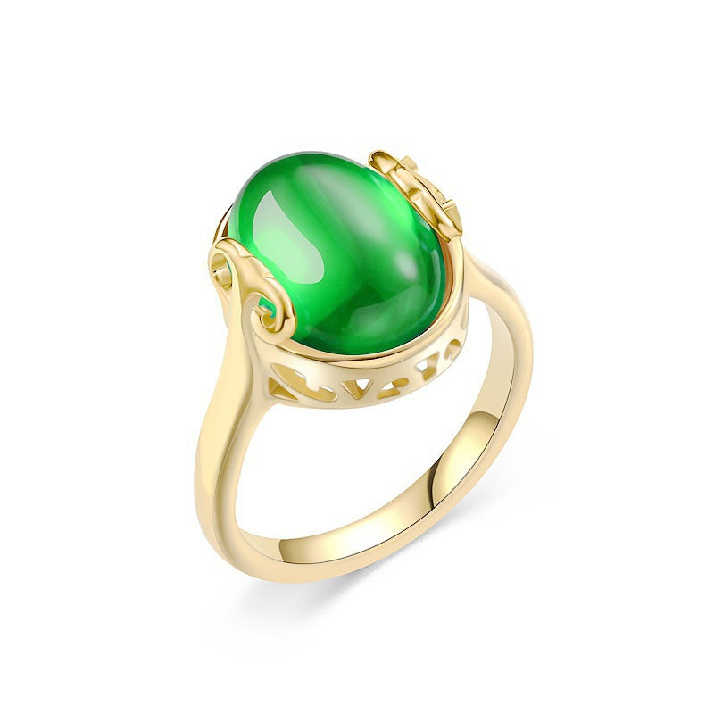 Damen Ring mit elegantem, ovalem rotem Stein und kunstvollem Design Shop Nory