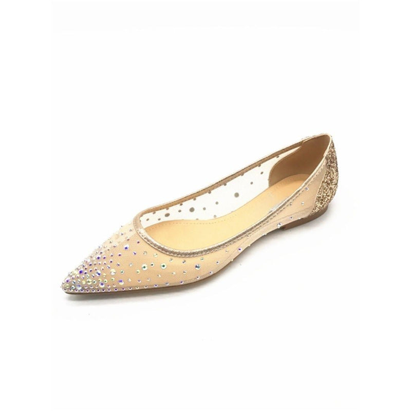Damen Ballerina-Spitze aus transparentem Mesh mit Strassbesatz Shop Nory
