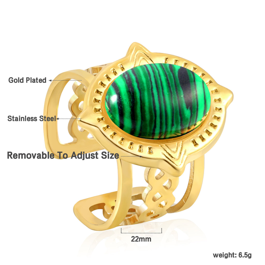 Damen offener Ring mit verstellbarem Design und elegantem Kunststoffstein Shop Nory