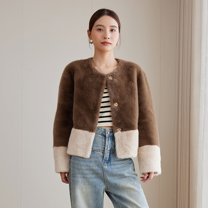 Damen Flauschige Kurzjacke Shop Nory