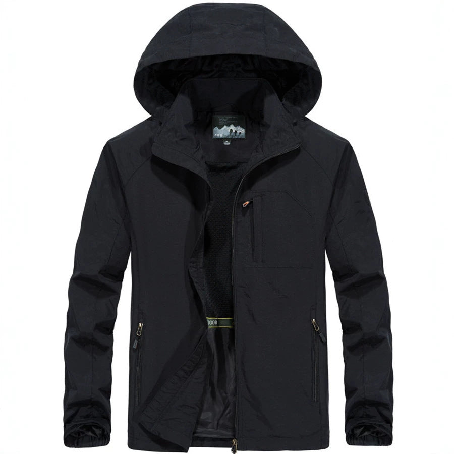 Herren Leichte Allwetter-Fieldjacke mit Kapuze, Mesh‑Innenfutter und Reißverschlusstaschen Shop Nory