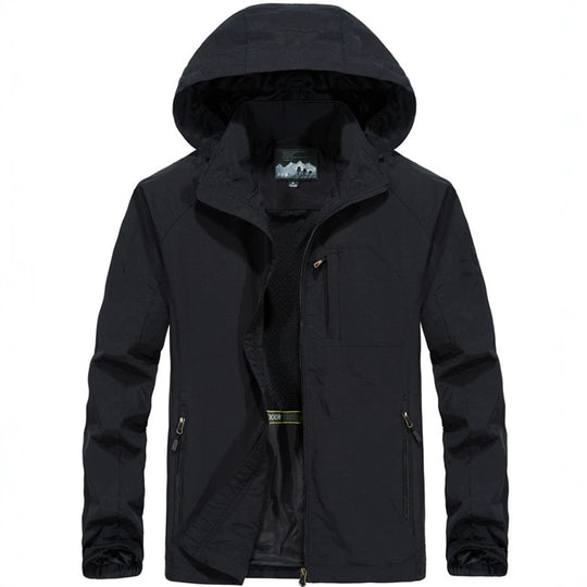 Herren Leichte Allwetter-Fieldjacke mit Kapuze, Mesh‑Innenfutter und Reißverschlusstaschen Shop Nory