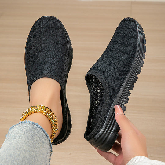 Damen Slip-On Freizeitschuhe mit atmungsaktiver Struktur Shopnory