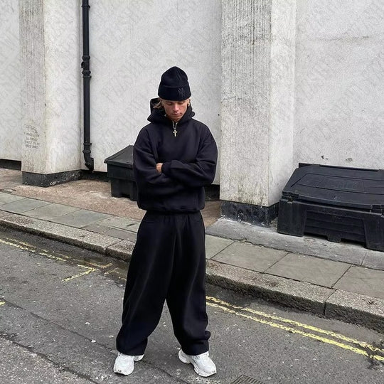 Herren nan urbaner Boxy-Hoodie mit verkürztem Rumpf, überschnittener Schulter und weichem Fleece-Innenfutter Shop Nory
