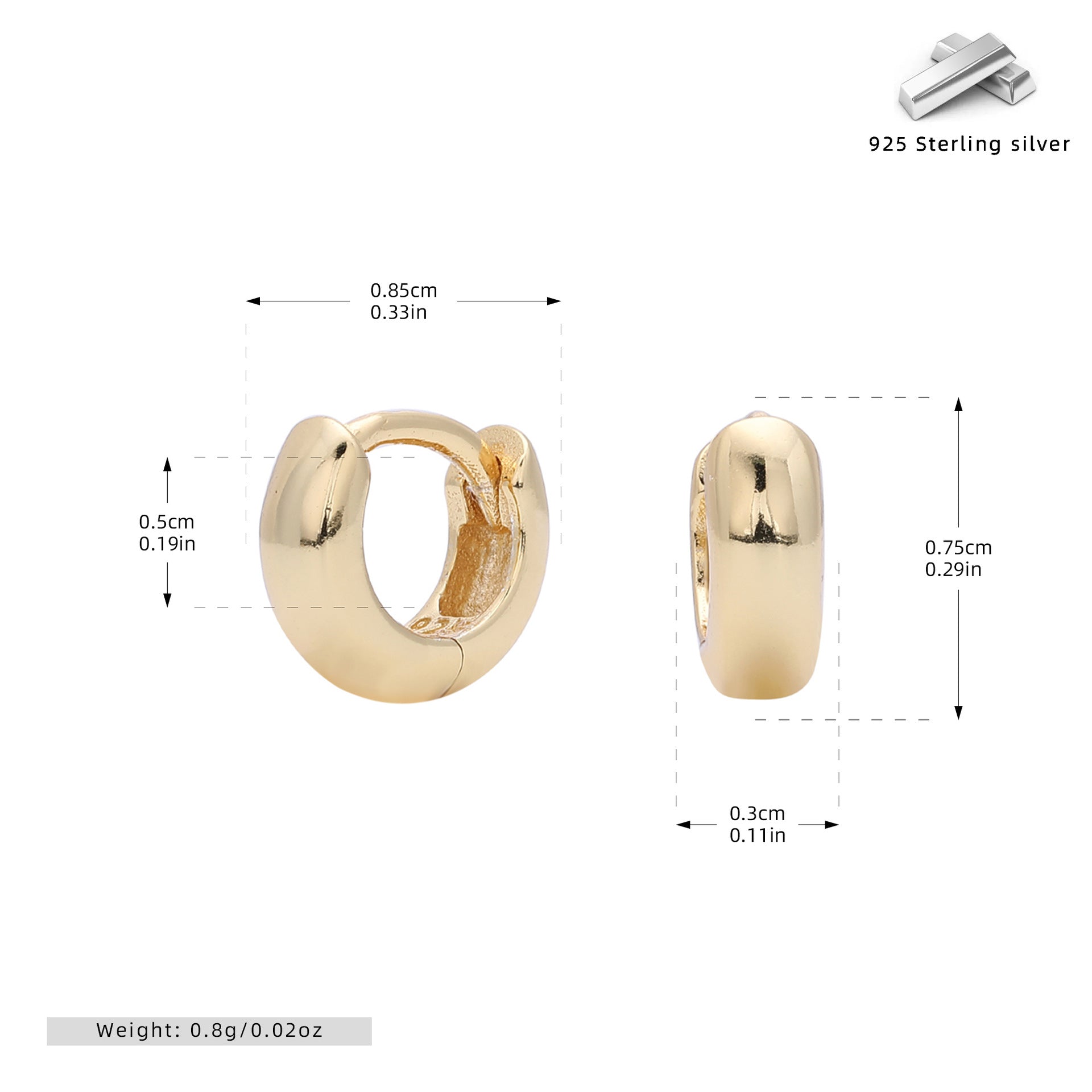 Damen Creolen mit modernem, geschwungenem Design aus hochwertigem 925 Sterling Silber Shop Nory
