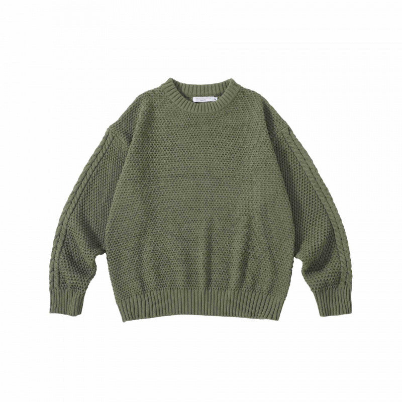 Unisex Oversize Grobstrickpullover mit Zopfärmeln und Rundhalsausschnitt Shop Nory