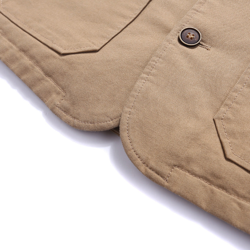 Herren Robuste Thermo-Canvas‑Weste mit wärmendem Teddyfutter und Knopfverschluss Shop Nory